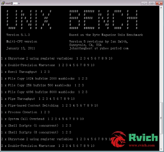 Picture [1] - Linux performance test UnixBench one-click script - Rich Miscellaneous